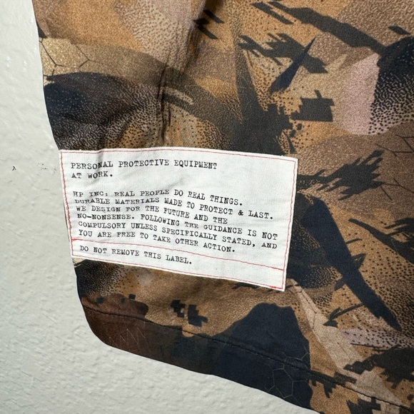 Heron Preston Camo Button Up Shirt Logo Patch Allover Print Short Sleeve Summer - Picture 11 of 12